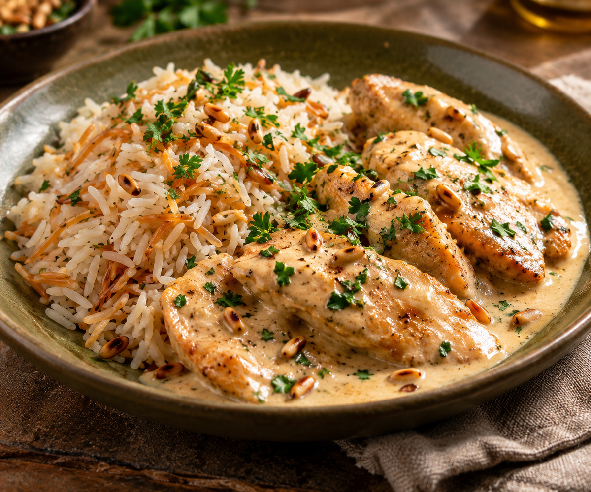 Filets de poulet en sauce tahihi (sésame)