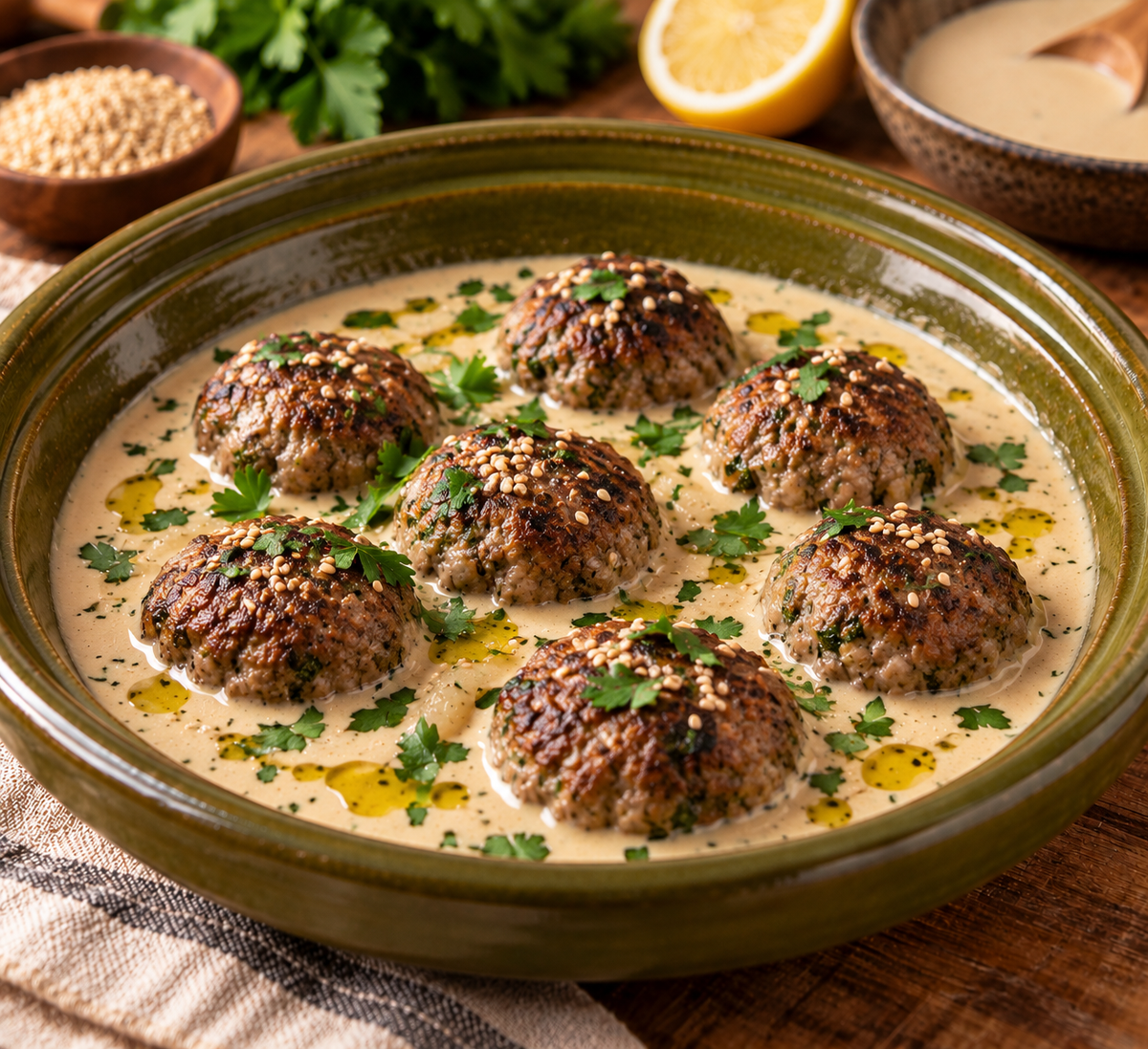 Boulettes de boeuf en sauce tahihi (sésame)